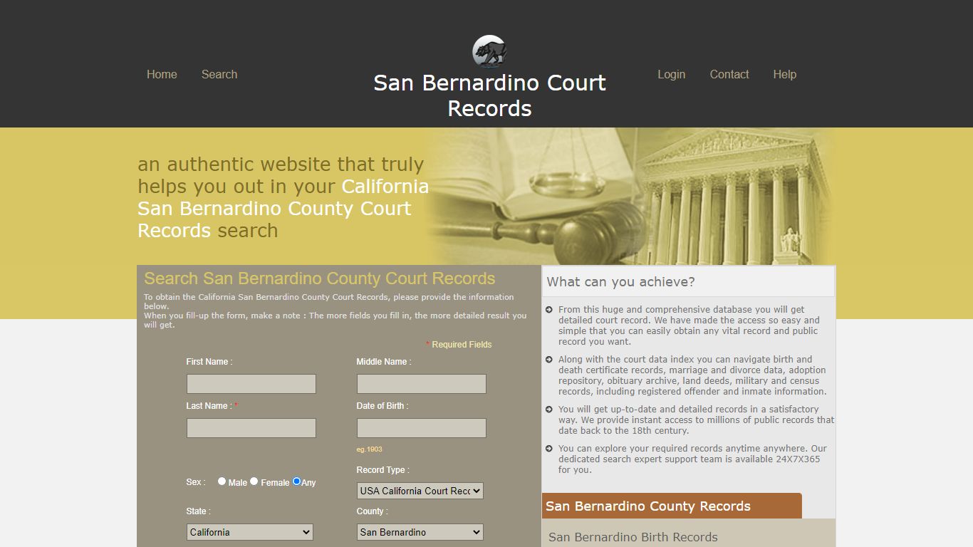 San Bernardino County Court Records. Public Records ...